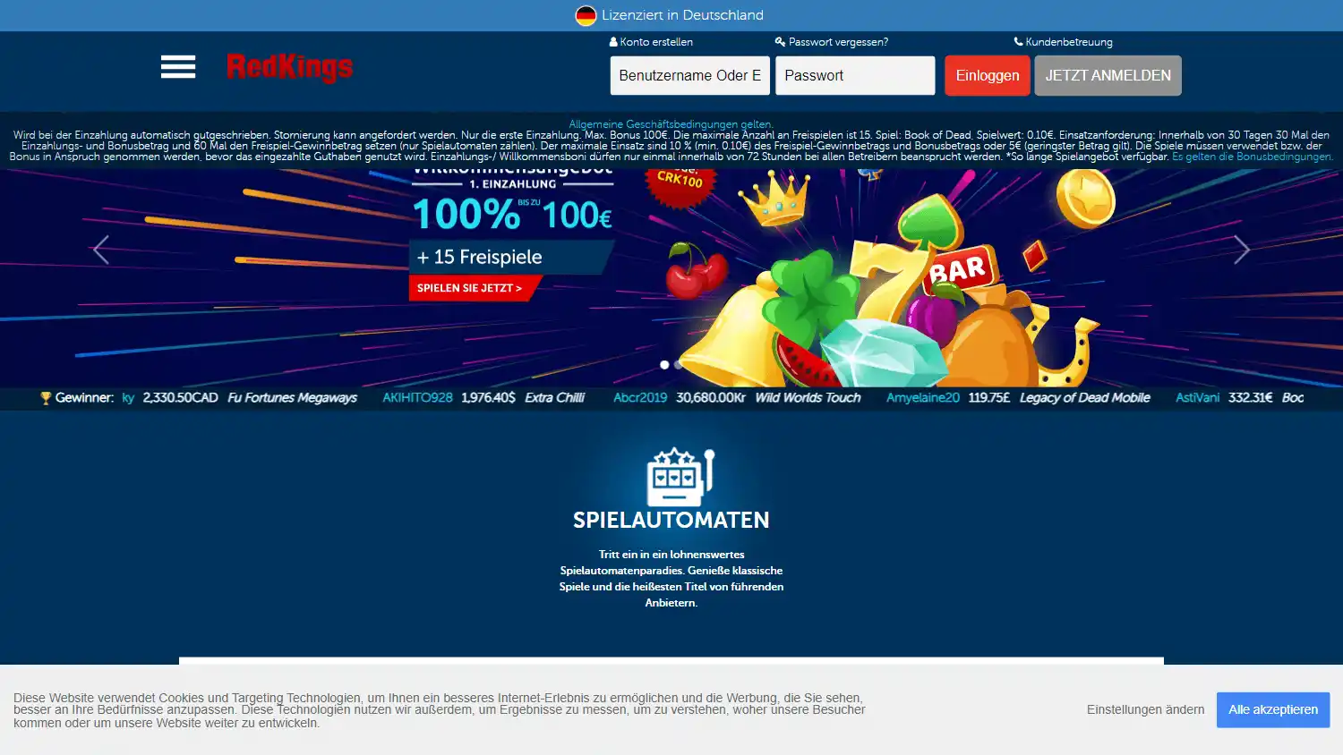 Redkings Casino DE screenshot 1