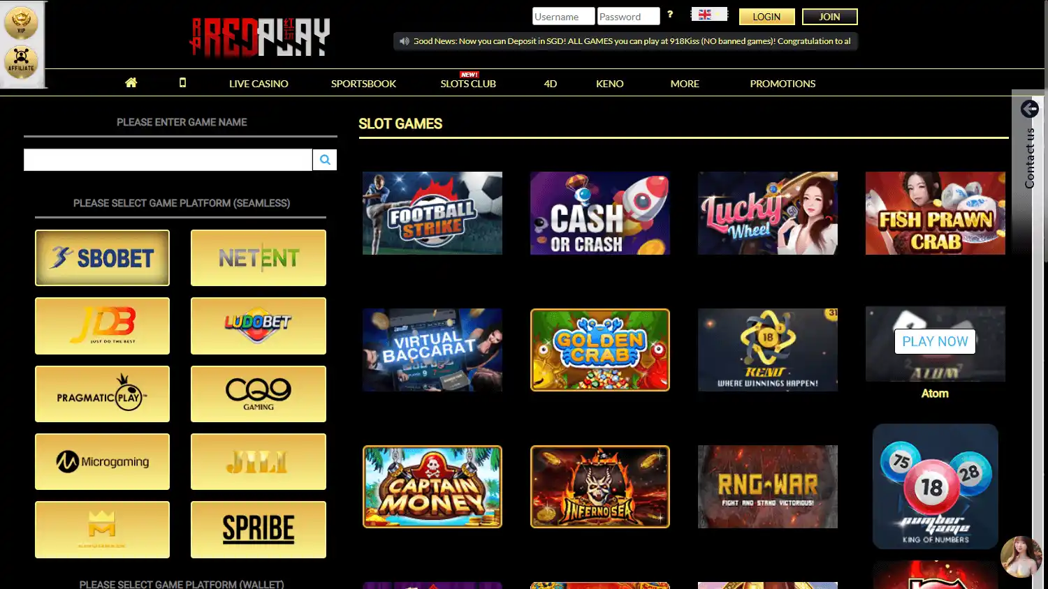 RedPlay2u Casino screenshot 2
