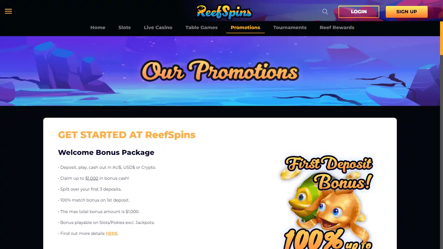 ReefSpins Casino screenshot 3
