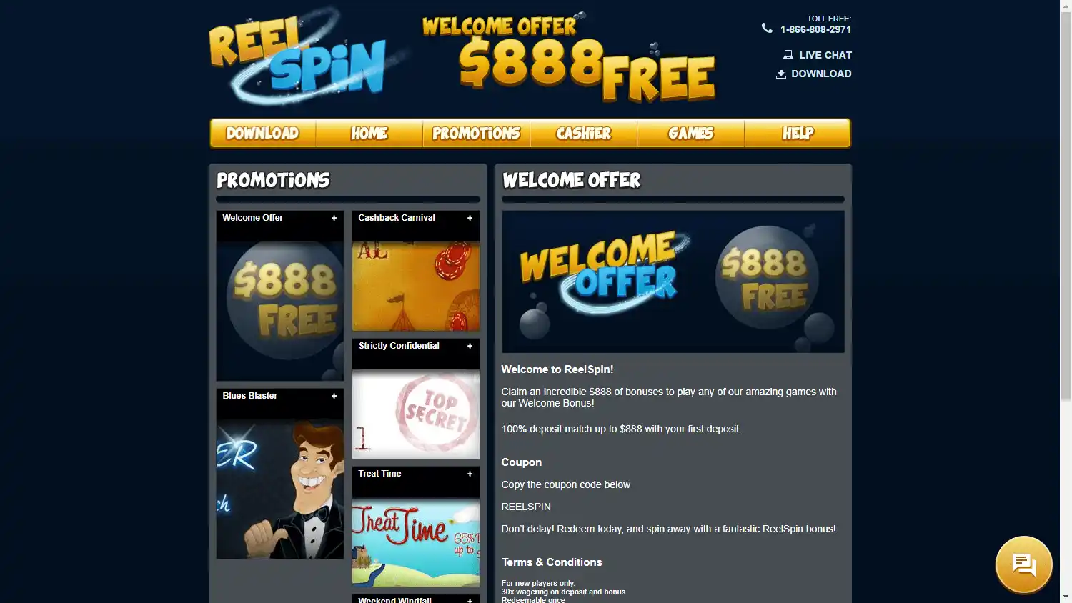 Reel Spin Casino screenshot 3