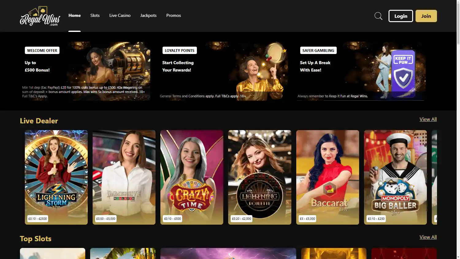 Regal Wins Casino screenshot 1