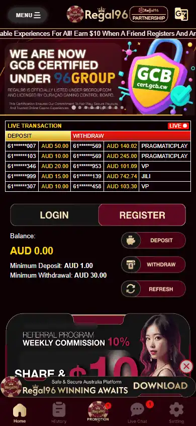 Regal96 Casino screenshot 5