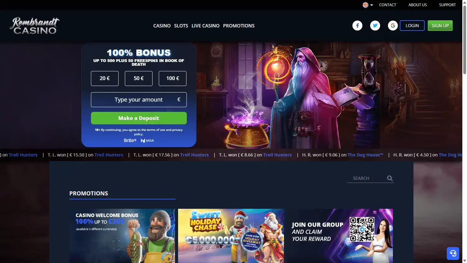 Rembrandt Casino screenshot 1