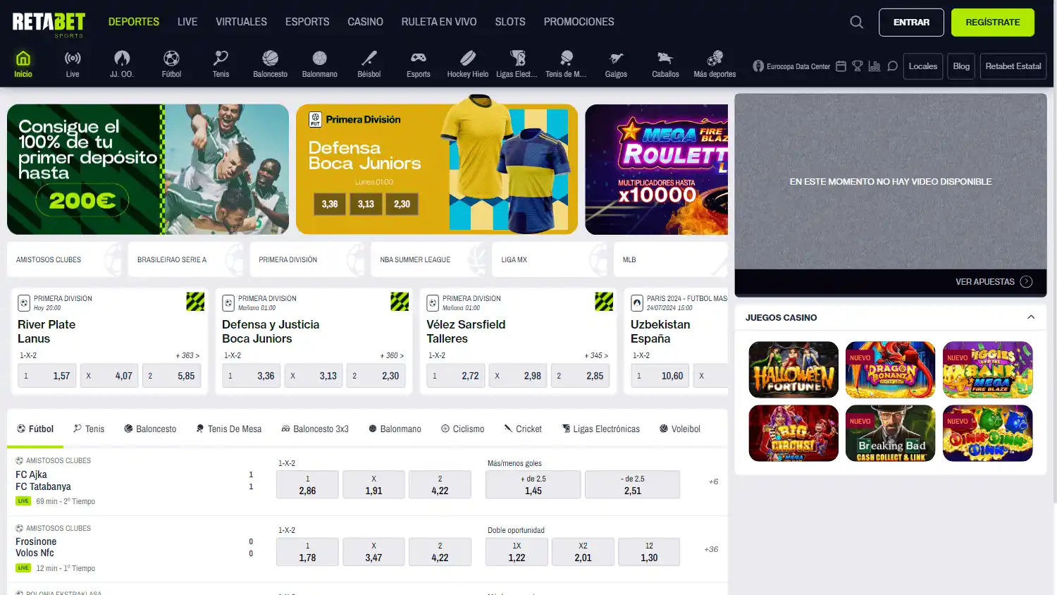 RETAbet Casino screenshot 1
