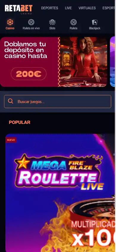 RETAbet Casino screenshot 4