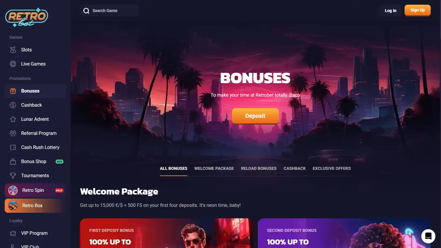 Retro Bet Casino screenshot 3