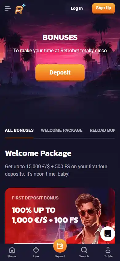 Retro Bet Casino screenshot 6