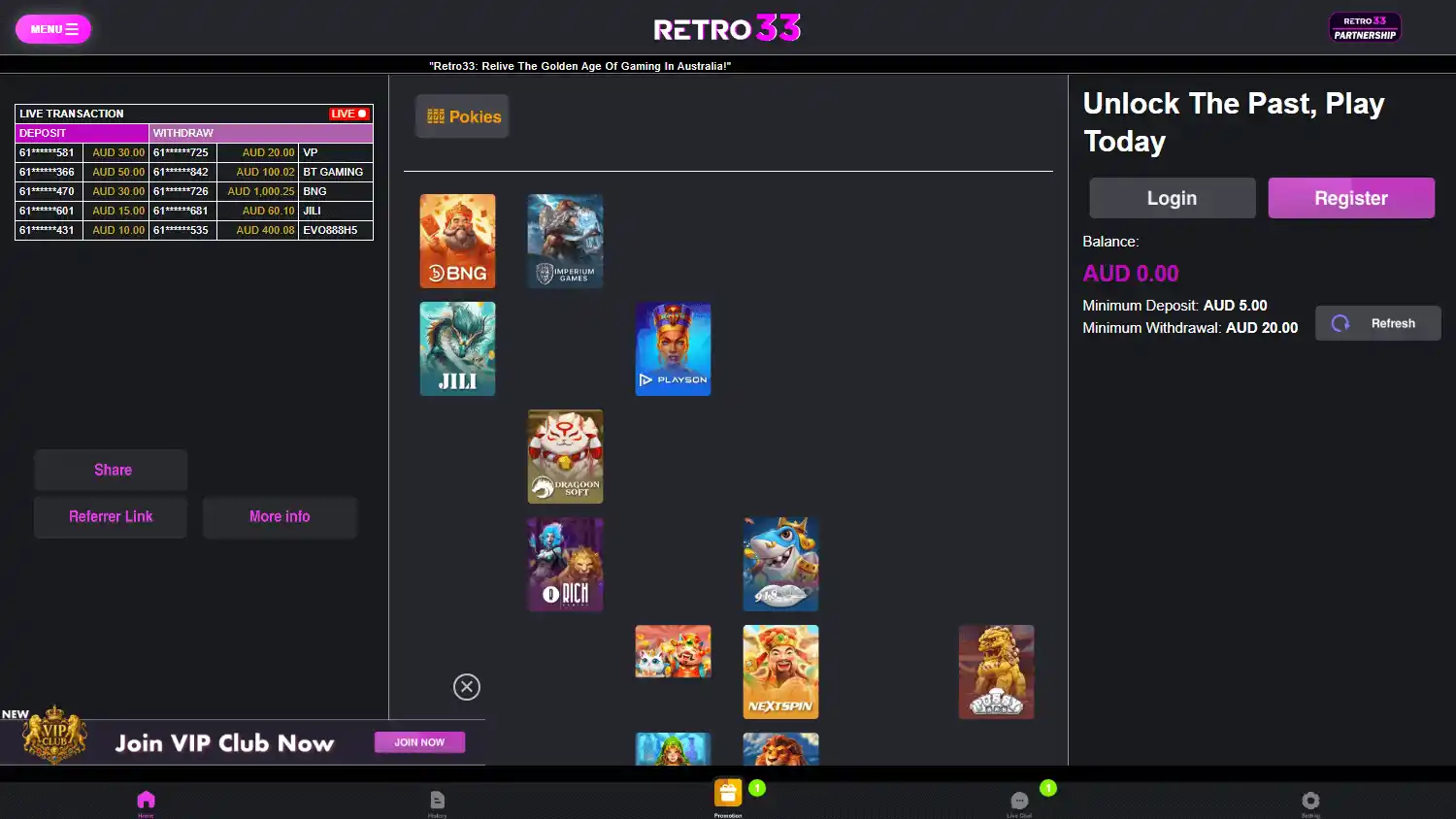 Retro33 Casino screenshot 1