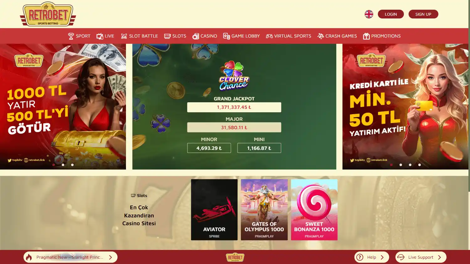 Retrobet Casino screenshot 1