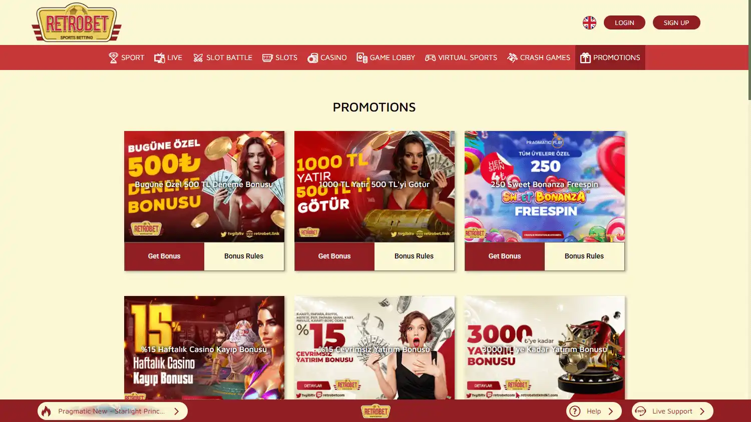 Retrobet Casino screenshot 3