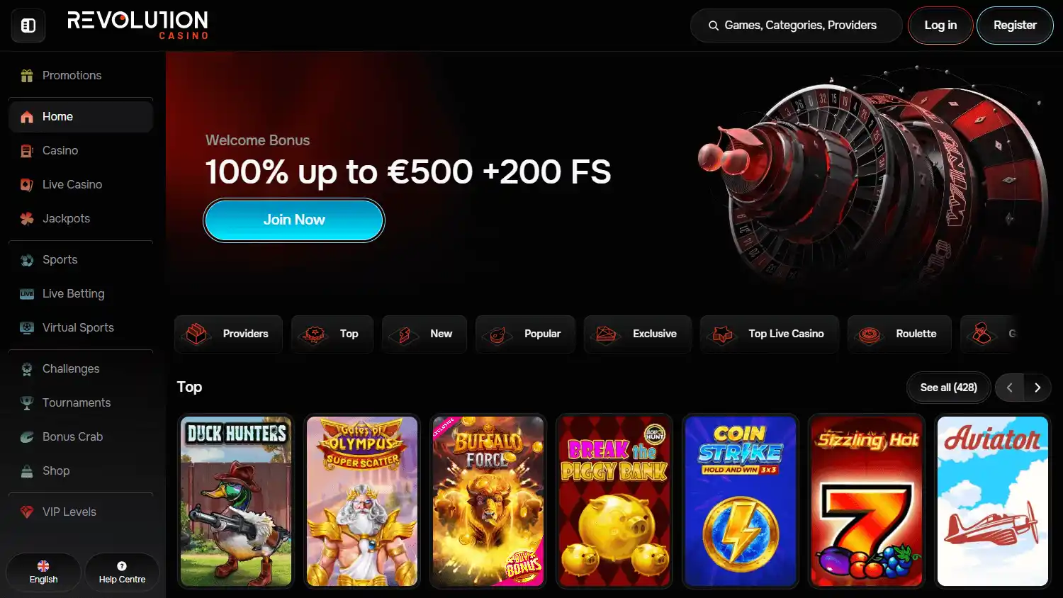 Revolution Casino screenshot 1