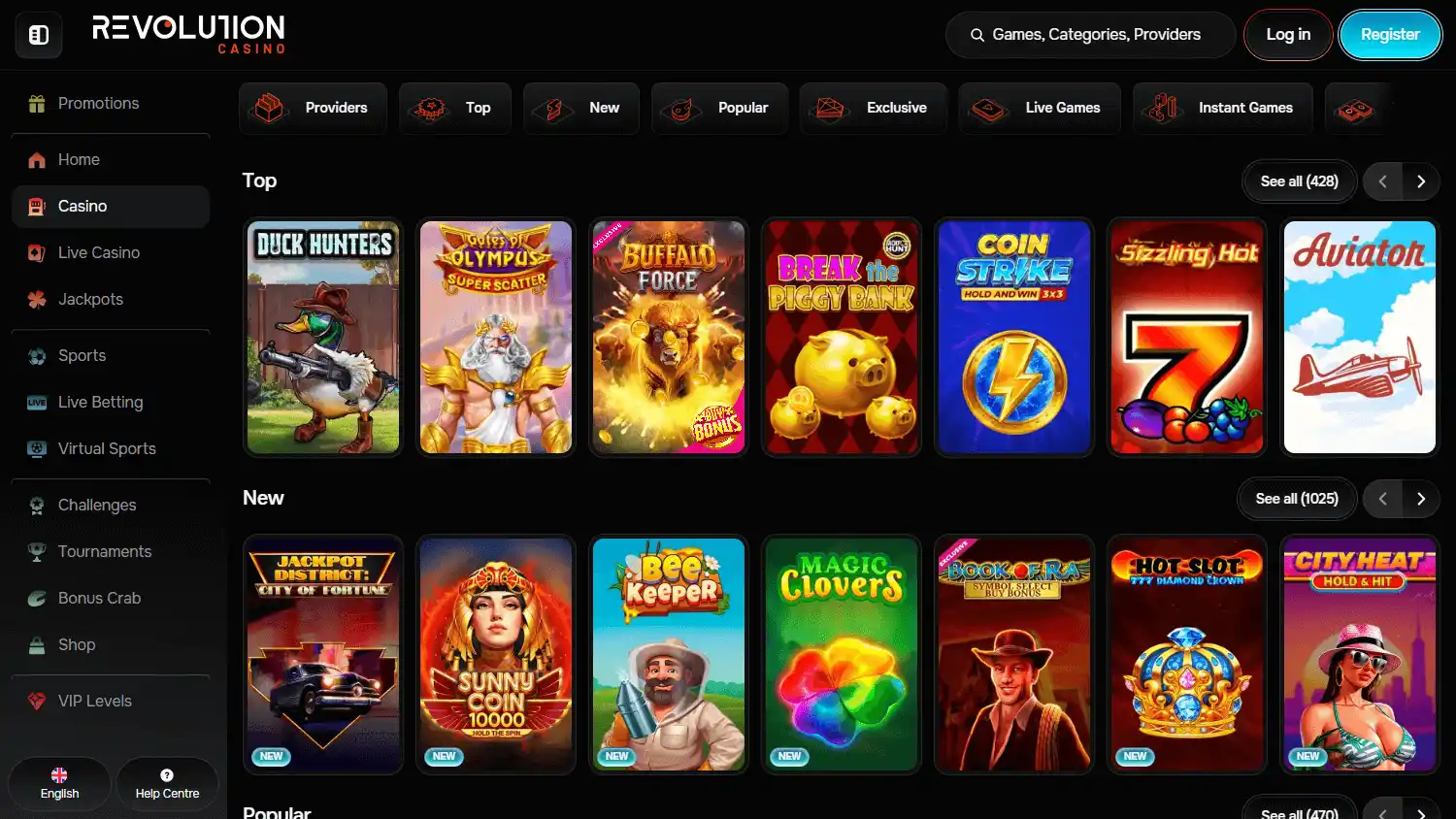 Revolution Casino screenshot 2