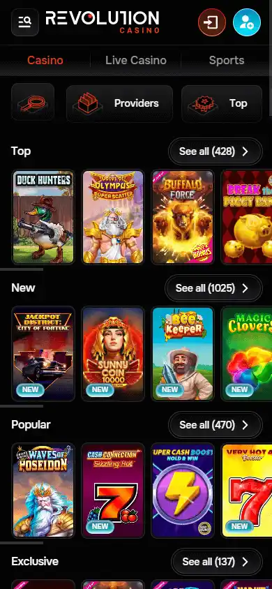 Revolution Casino screenshot 5