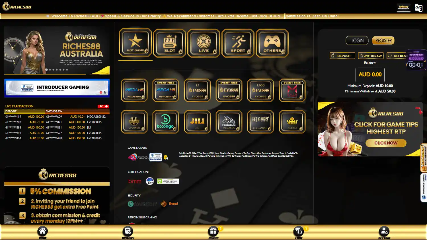 Riches88 Casino screenshot 1
