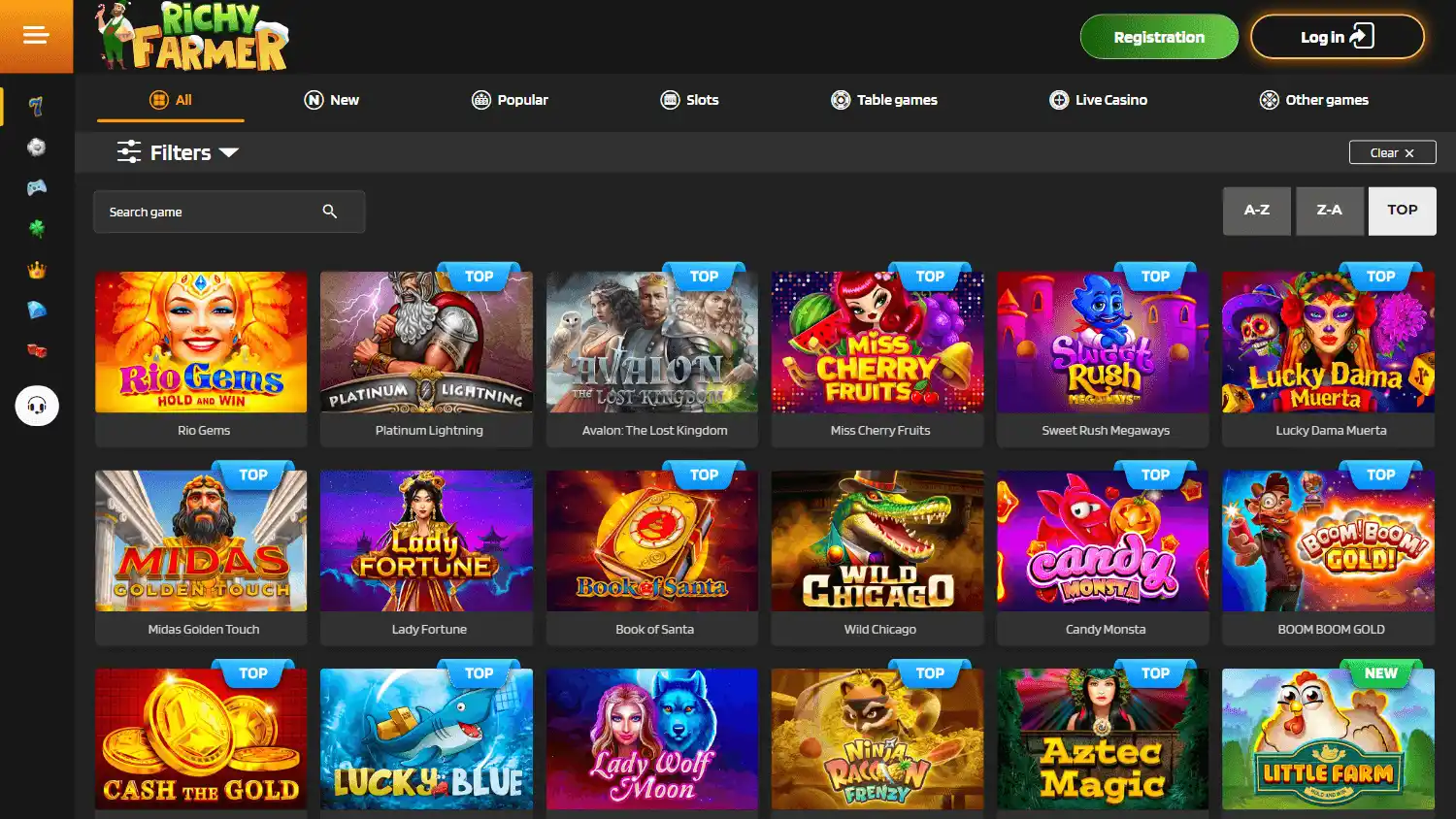 Richy Farmer Casino screenshot 2