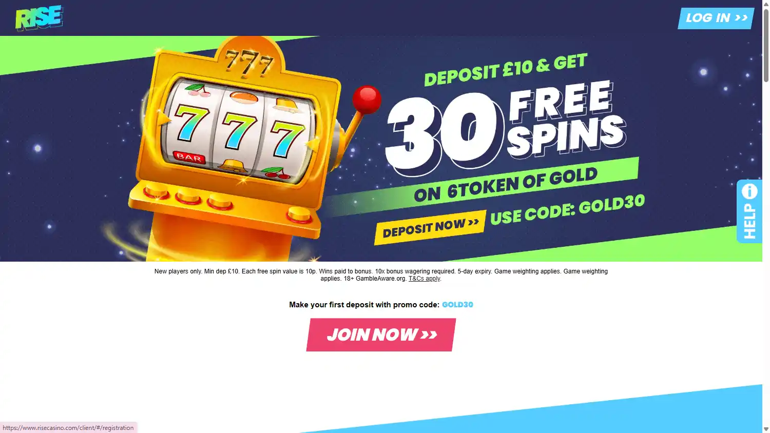 Rise Casino screenshot 1