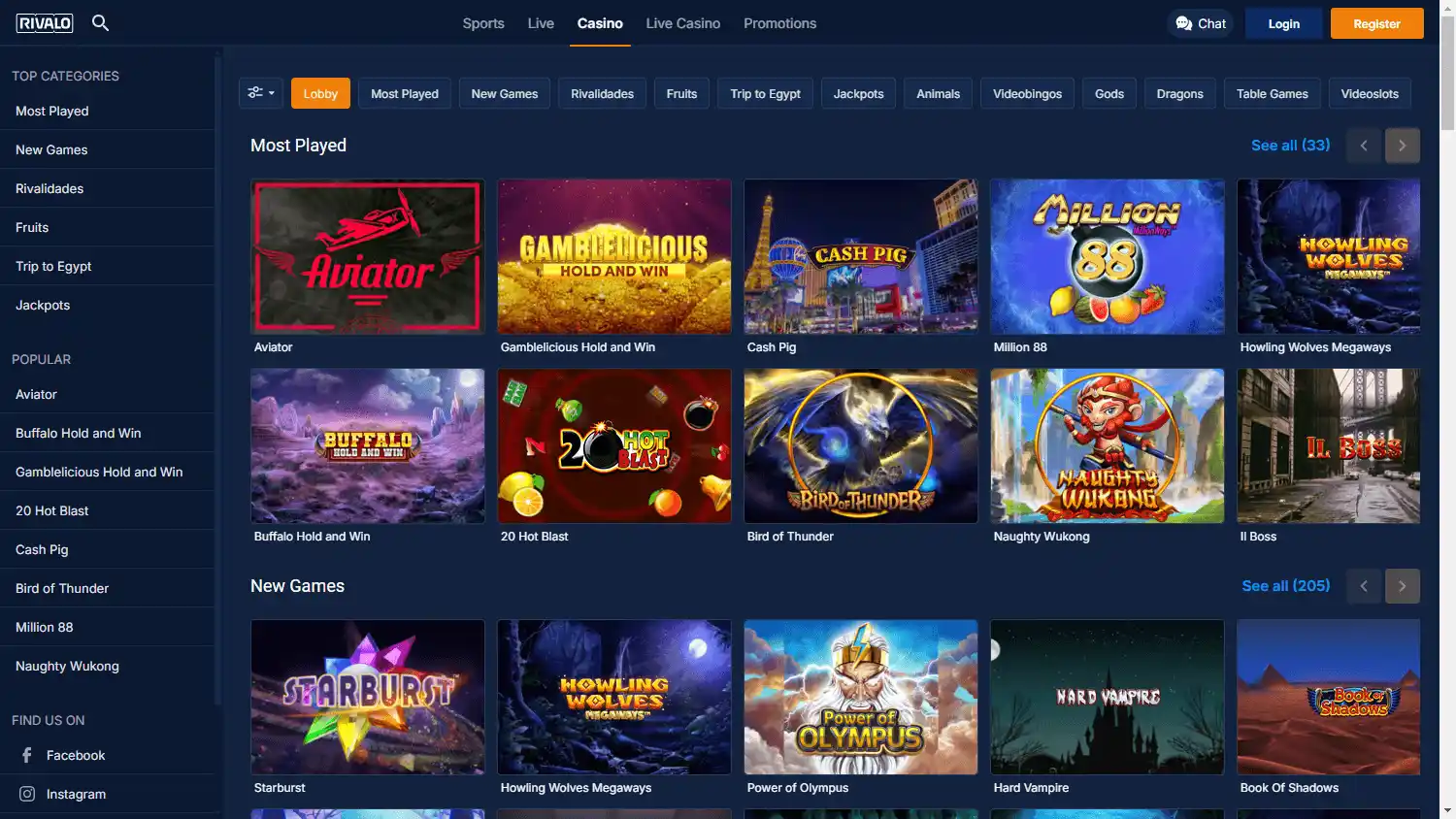Rivalo Casino screenshot 2