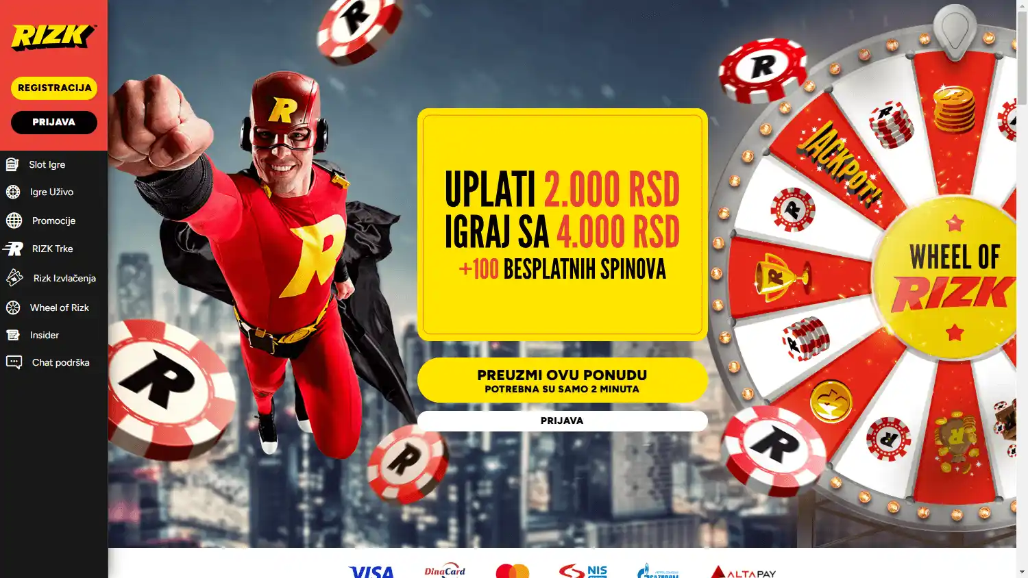 Rizk Casino RS screenshot 1