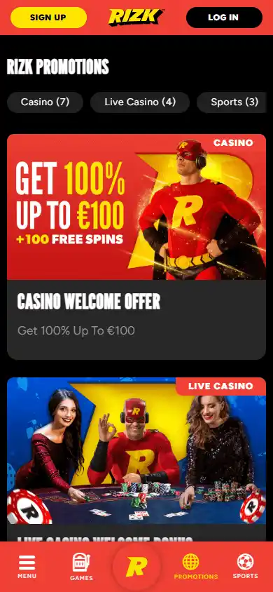 Rizk Casino RS screenshot 7