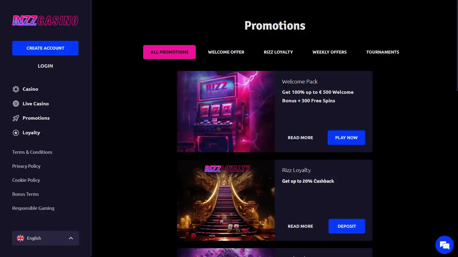 Rizz Casino screenshot 3