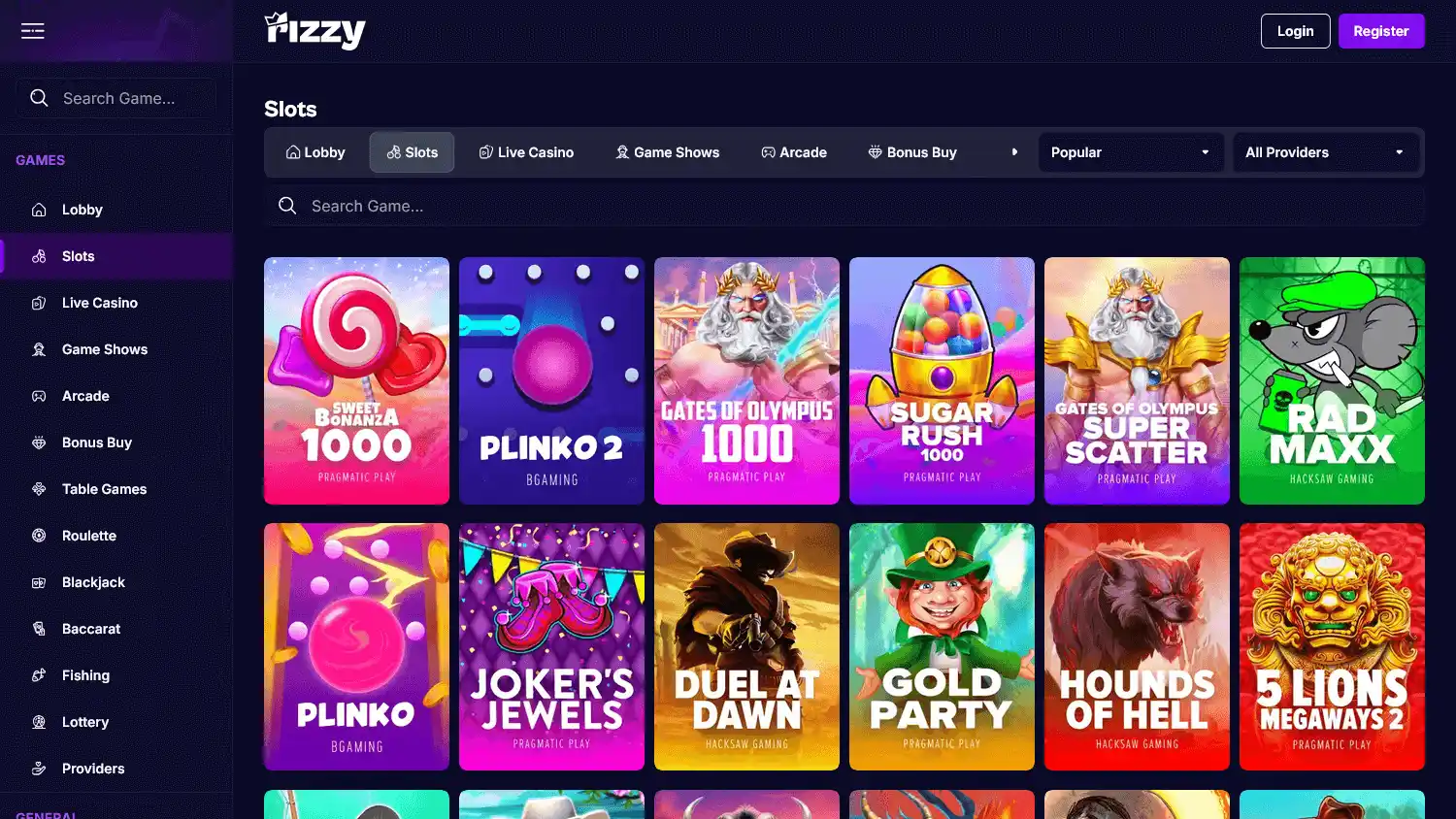 Rizzy Casino screenshot 2
