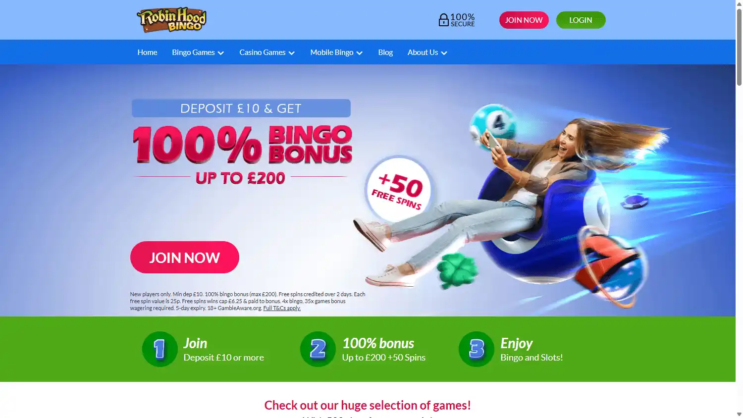 Robin Hood Bingo Casino screenshot 1