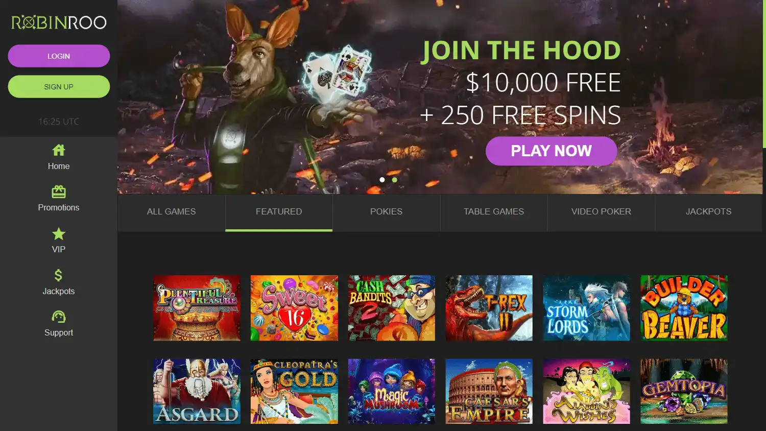 RobinRoo Casino screenshot 1