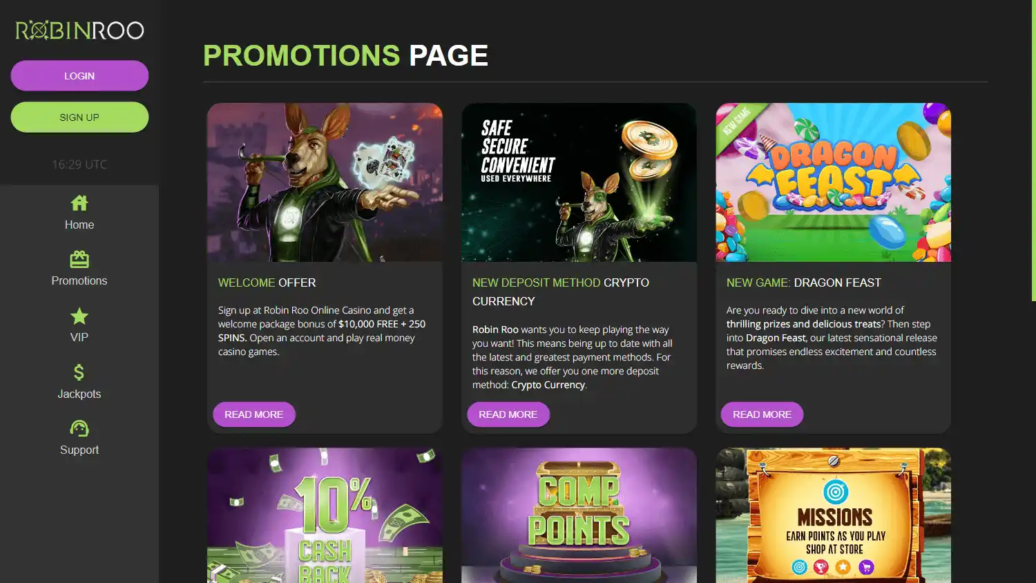 RobinRoo Casino screenshot 2