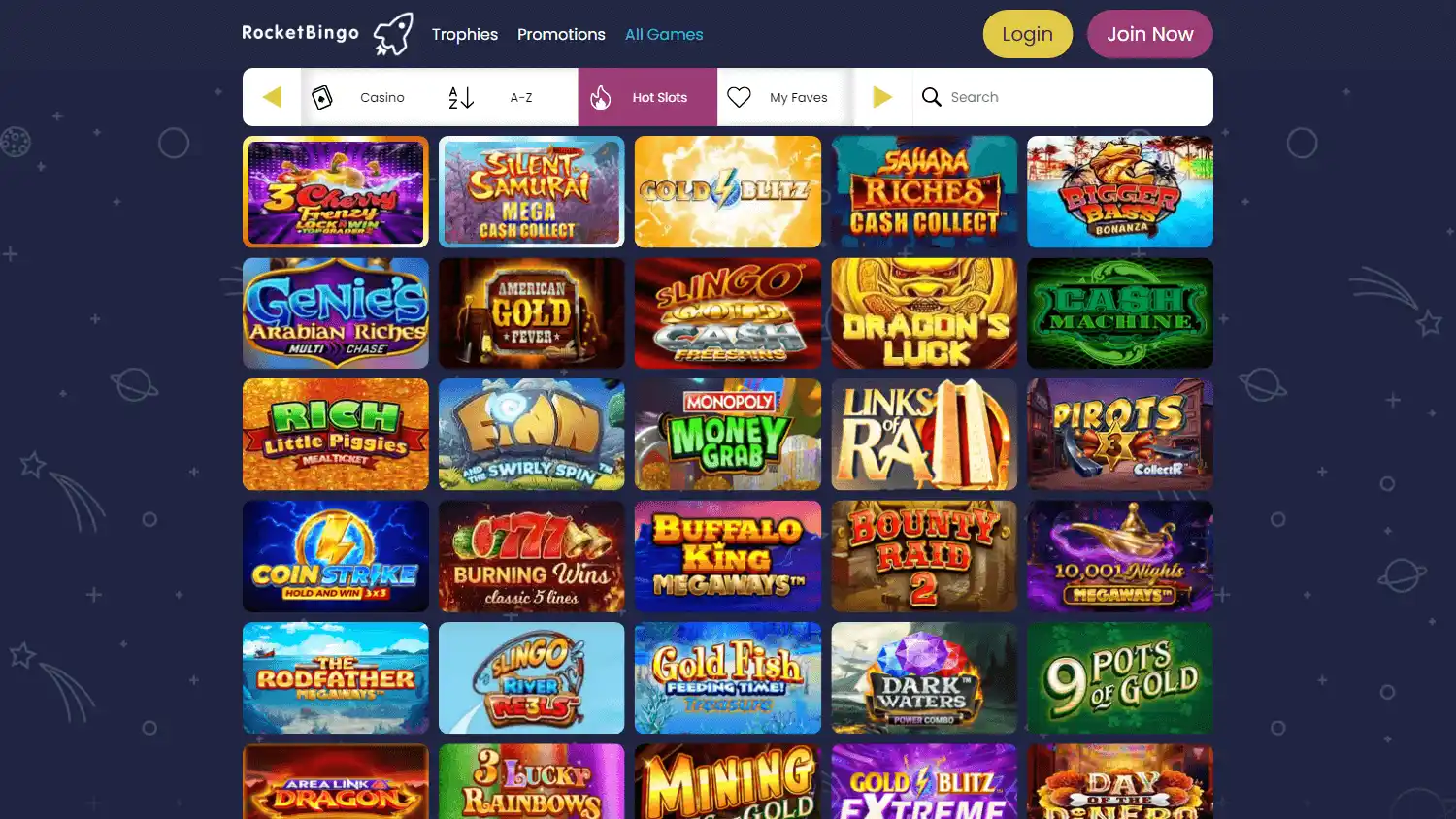 Rocket Bingo Casino screenshot 2