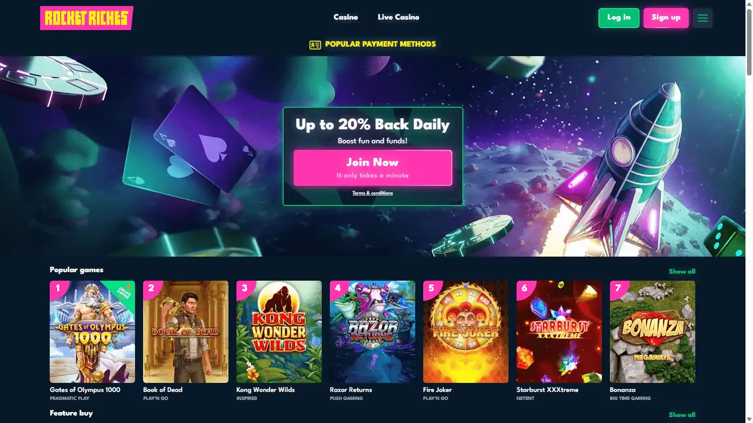 Rocket Riches Casino screenshot 1