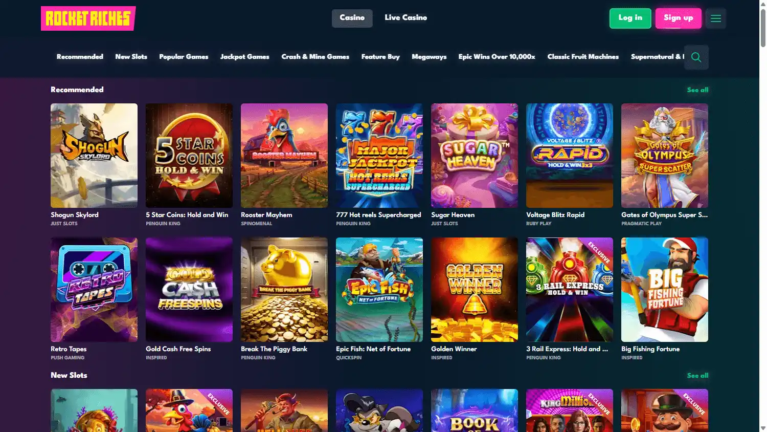 Rocket Riches Casino screenshot 2
