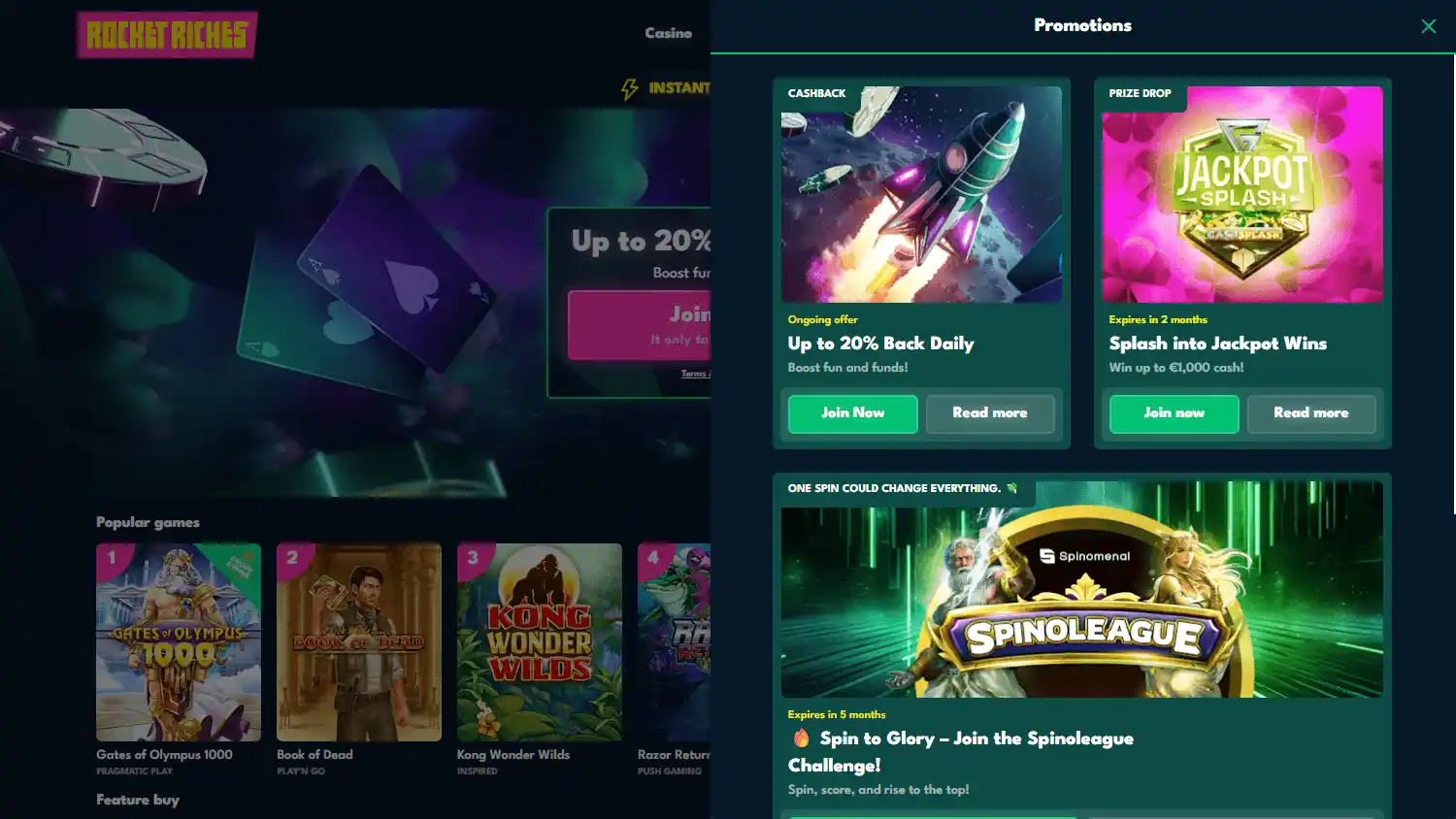 Rocket Riches Casino screenshot 3