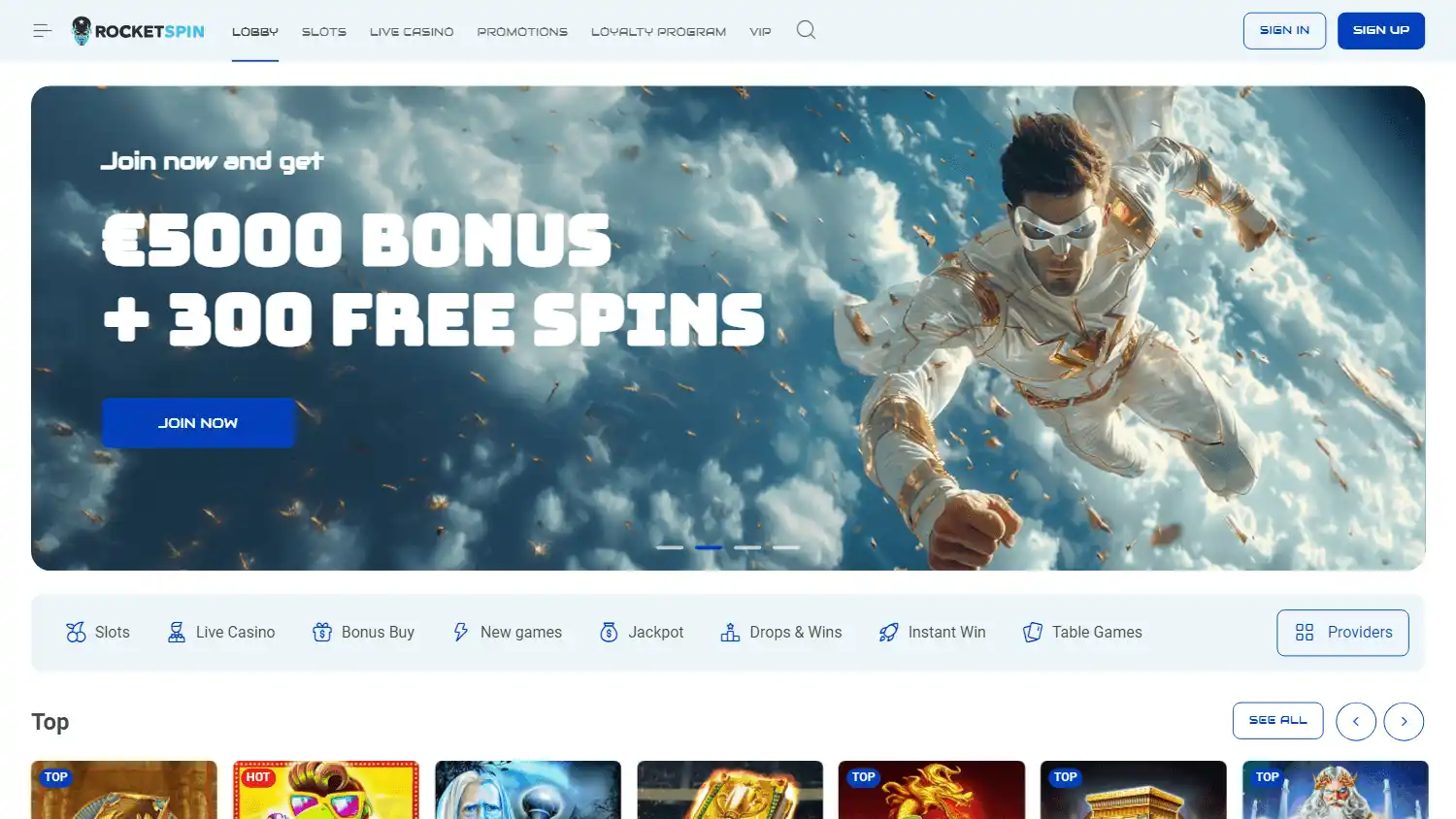Rocket Spin Casino screenshot 1