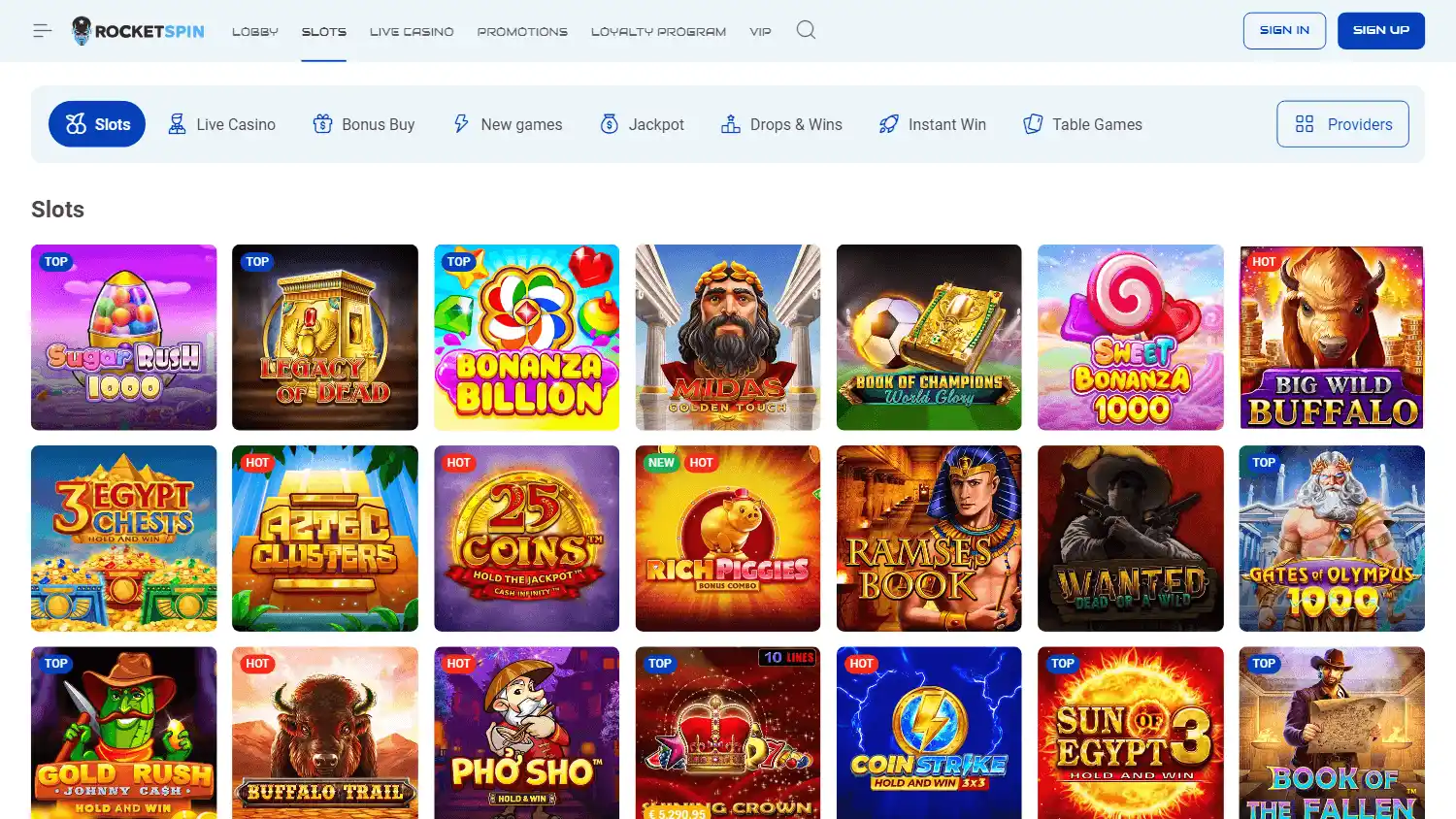 Rocket Spin Casino screenshot 2