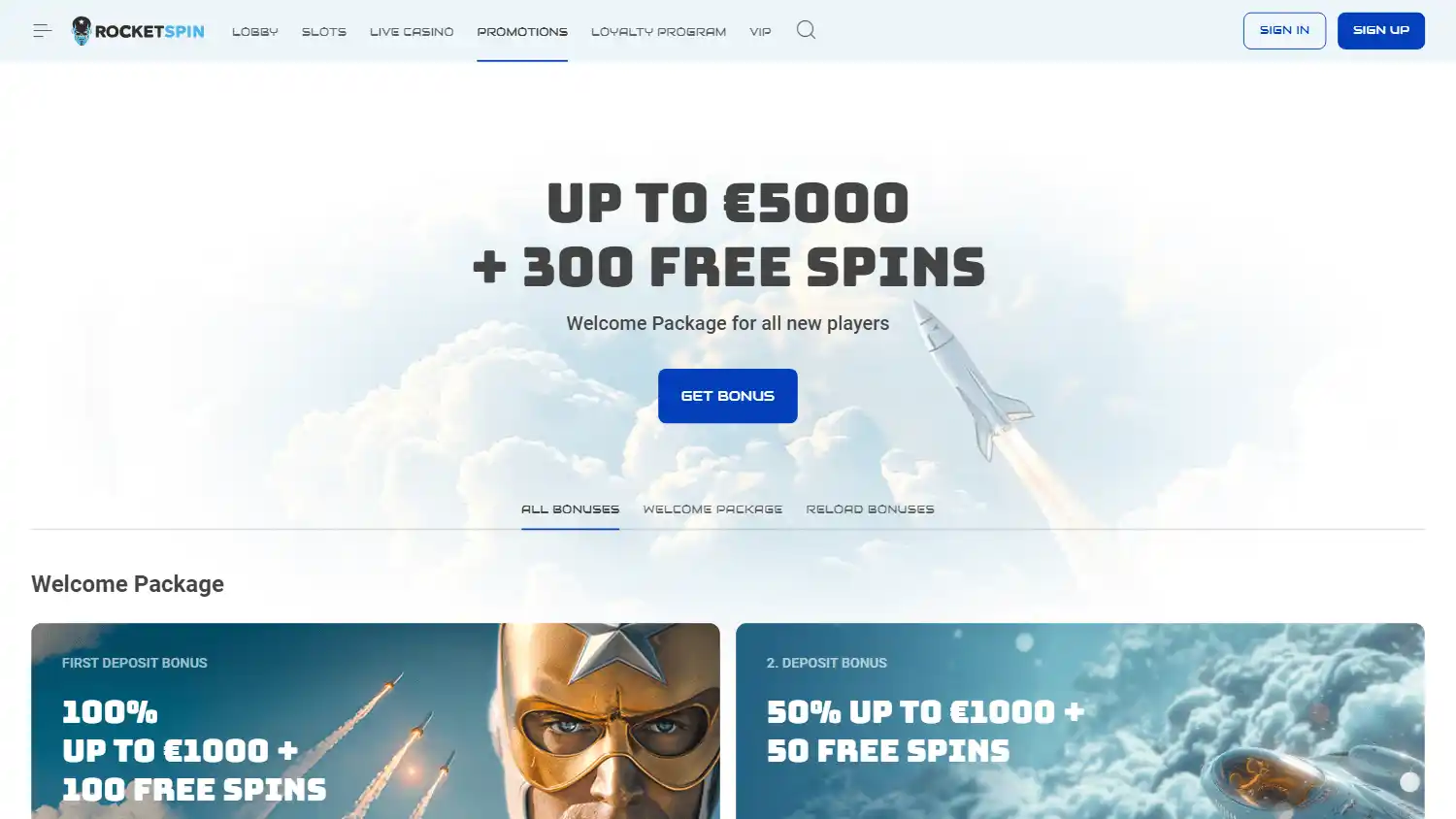 Rocket Spin Casino screenshot 3