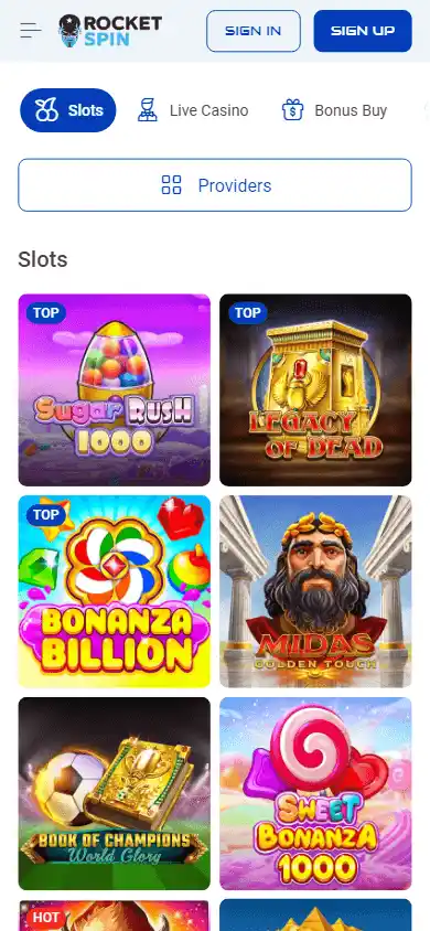 Rocket Spin Casino screenshot 5