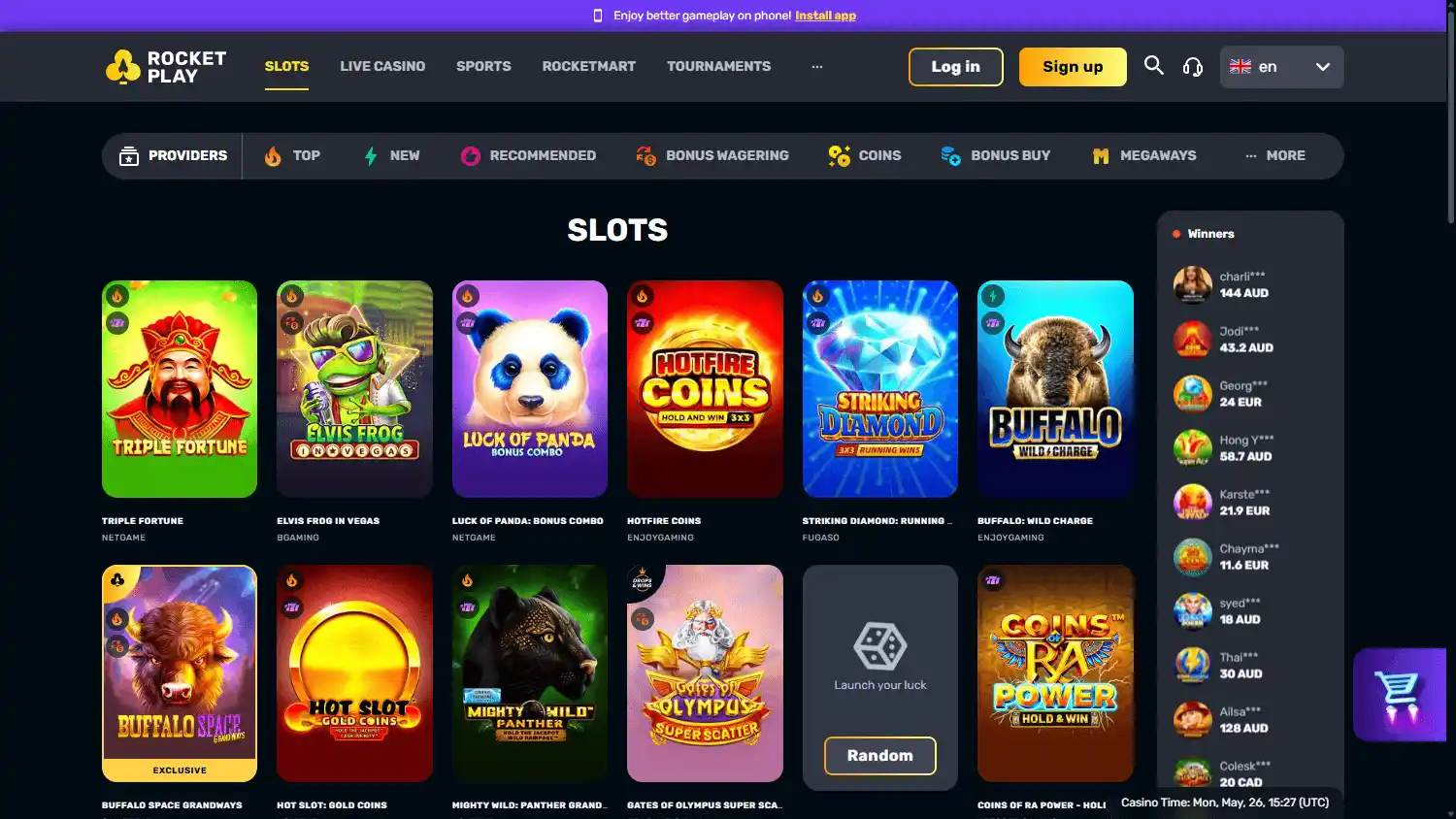 RocketPlay Casino screenshot 2