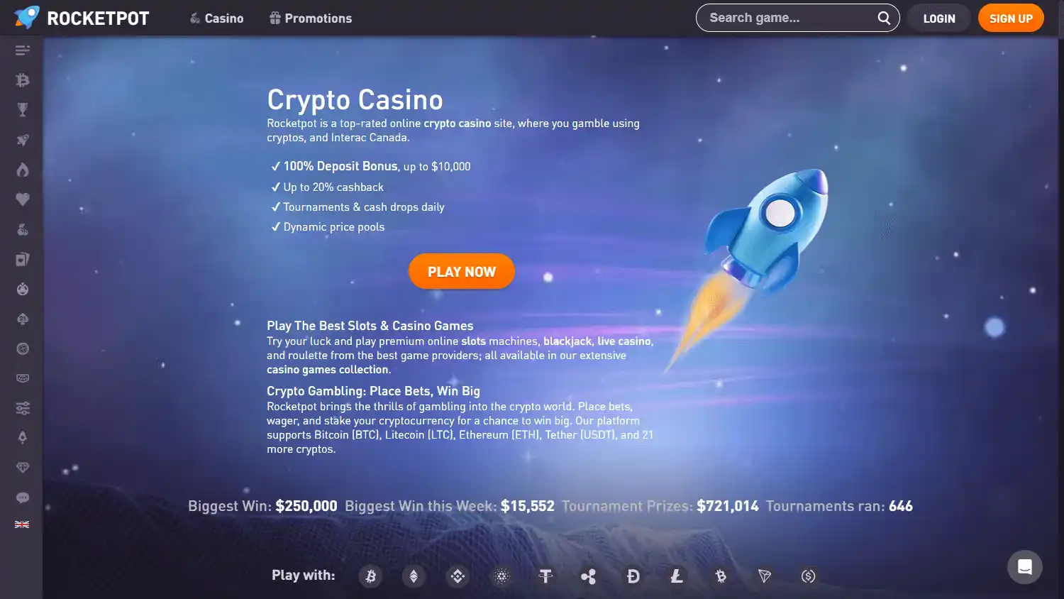 Rocketpot Casino screenshot 1