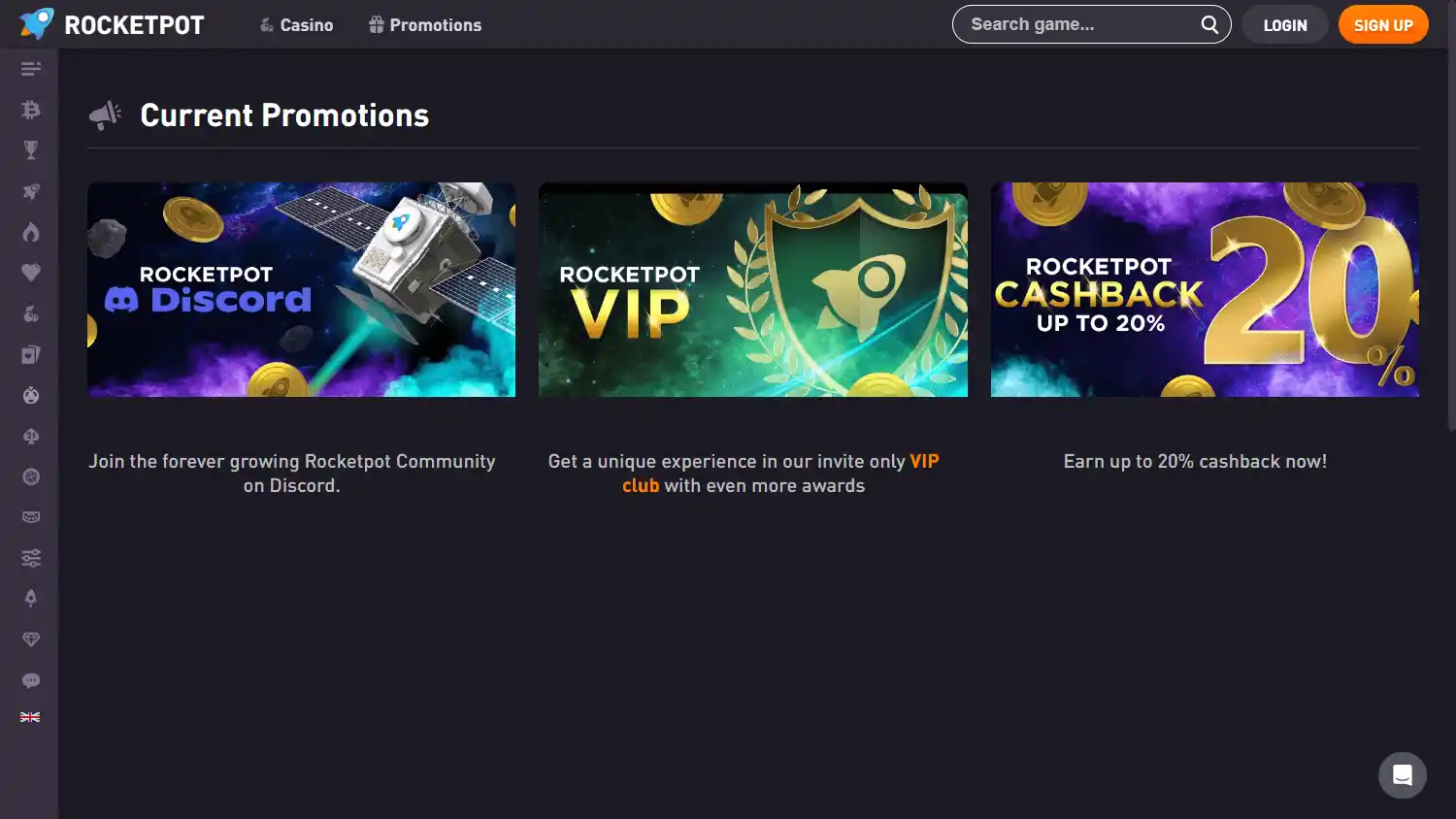 Rocketpot Casino screenshot 3