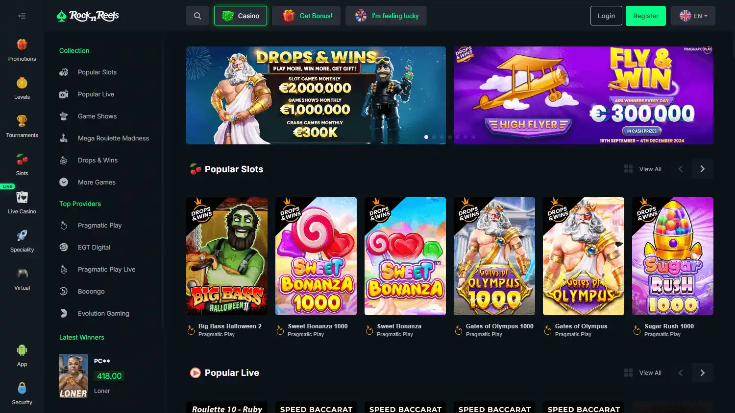 RocknReels Casino screenshot 1