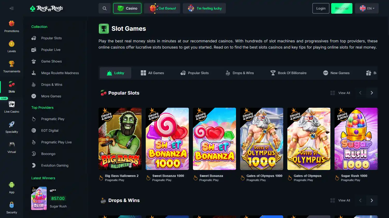 RocknReels Casino screenshot 2