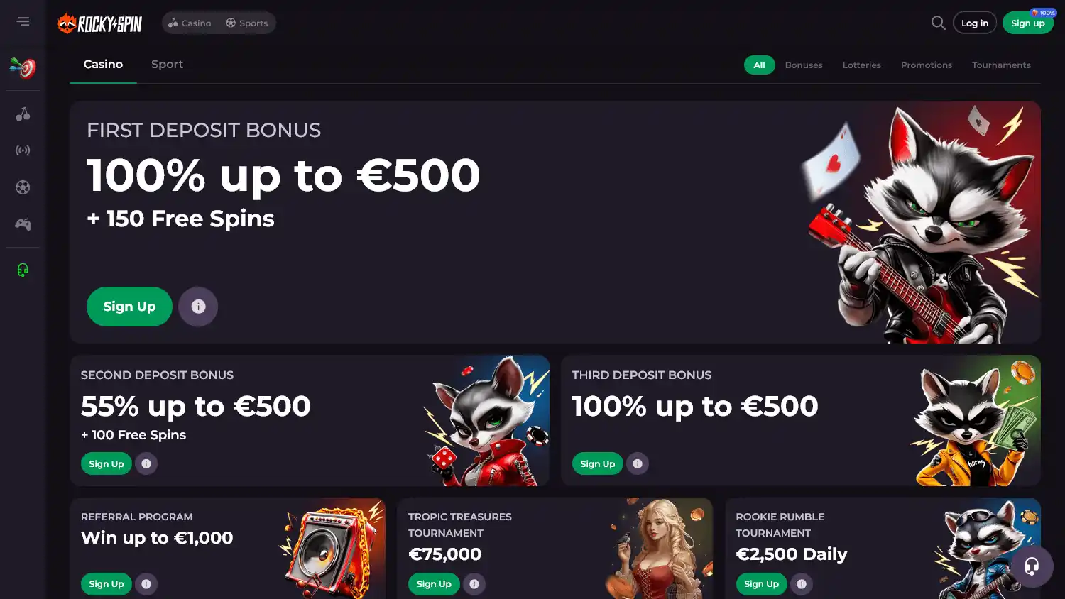 RockySpin Casino screenshot 2