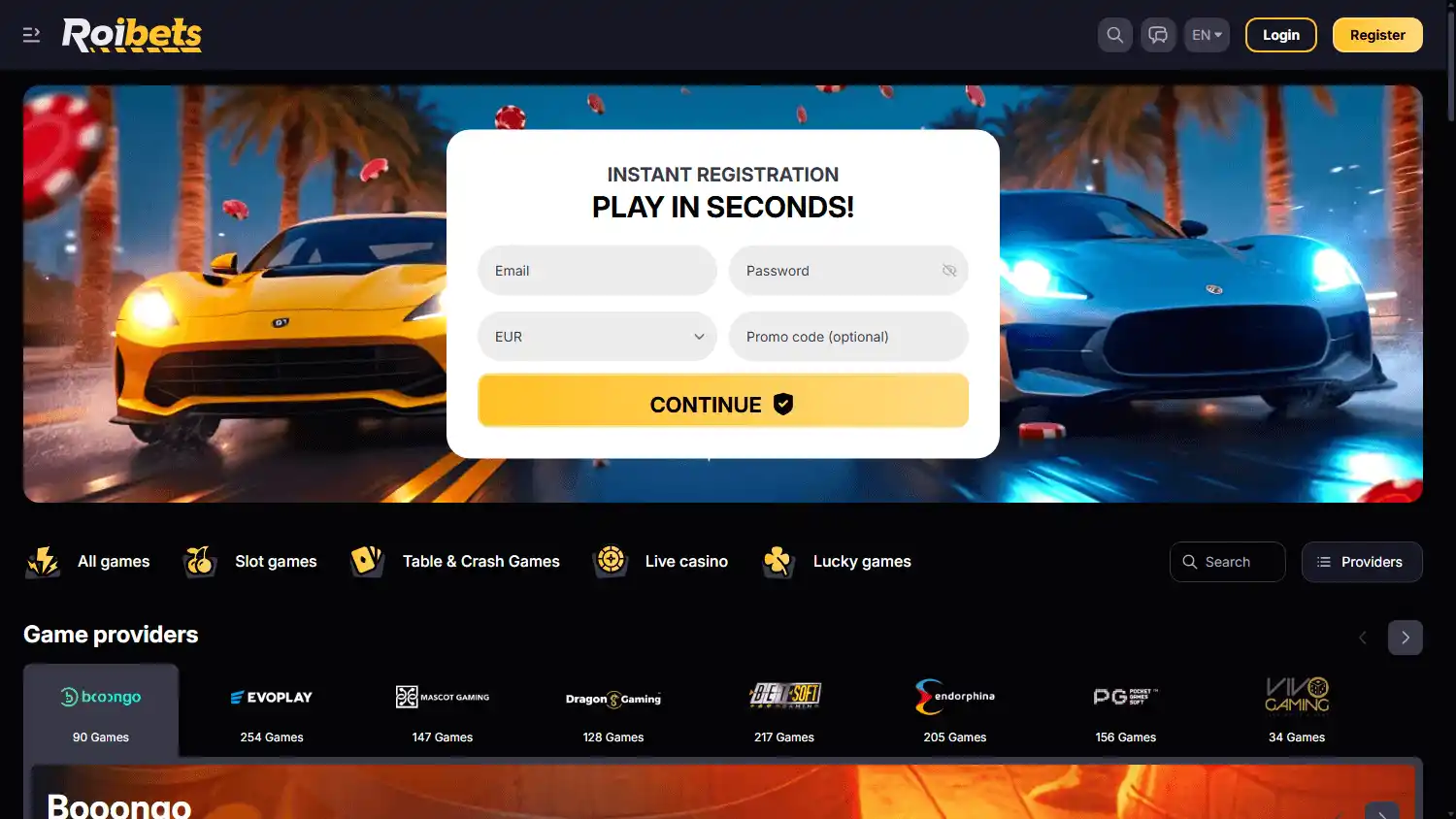 Roibets Casino screenshot 1
