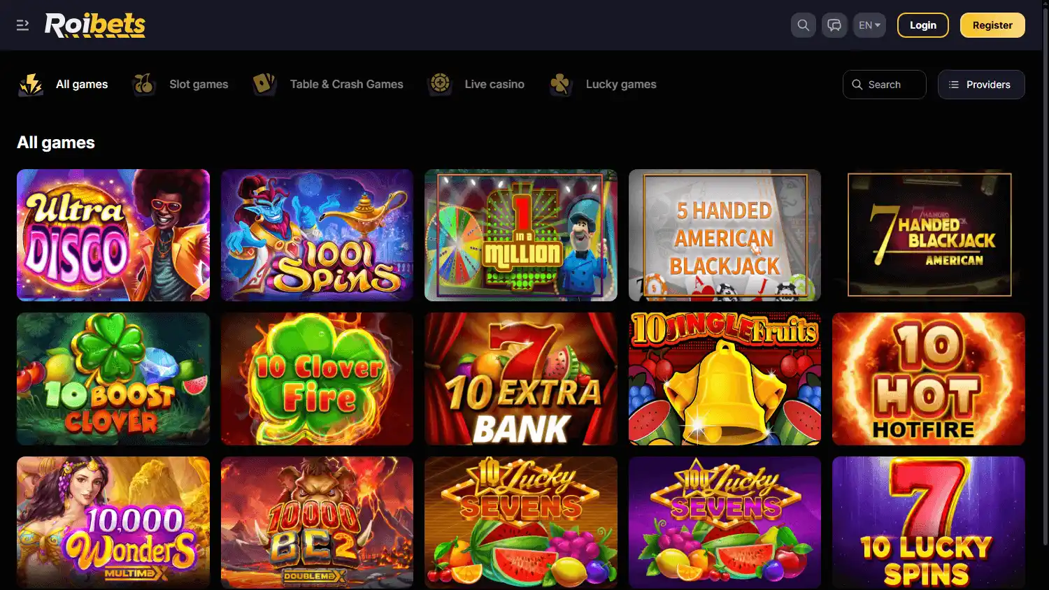 Roibets Casino screenshot 2