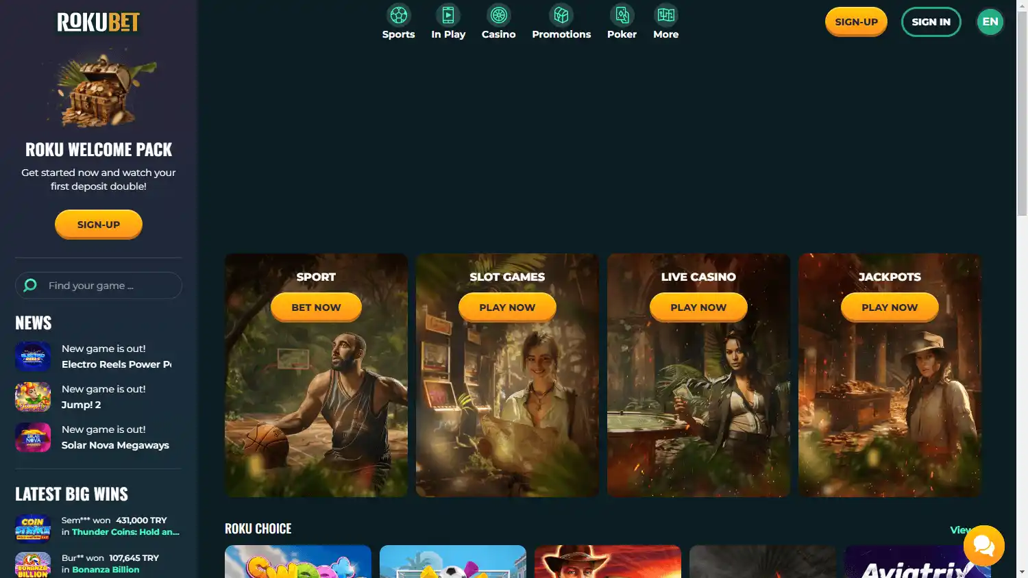 RokuBet Casino screenshot 1