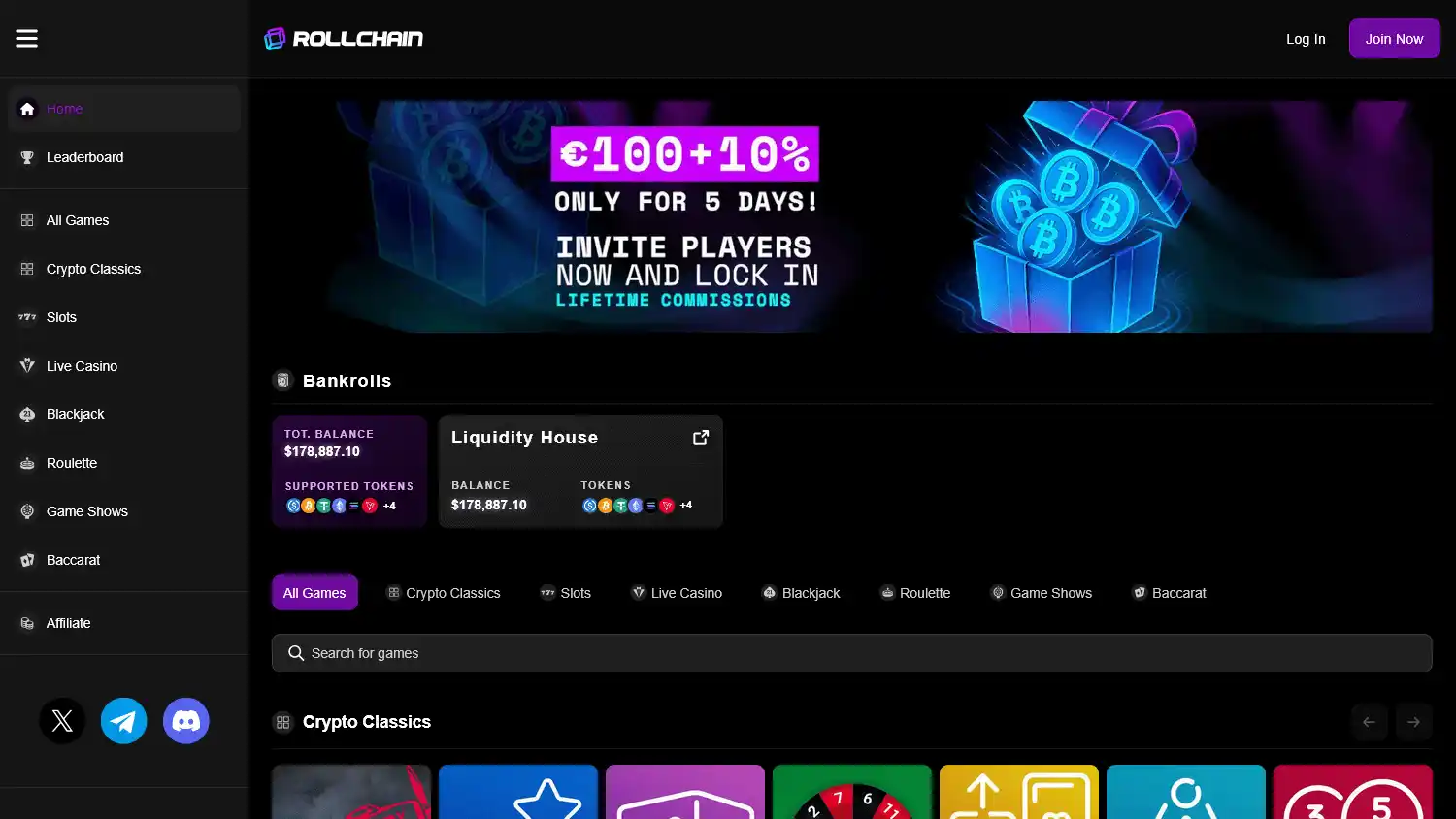Rollchain Casino screenshot 1