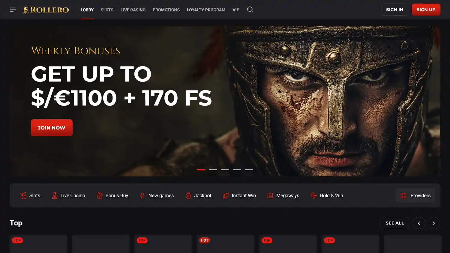 Rollero Casino screenshot 1