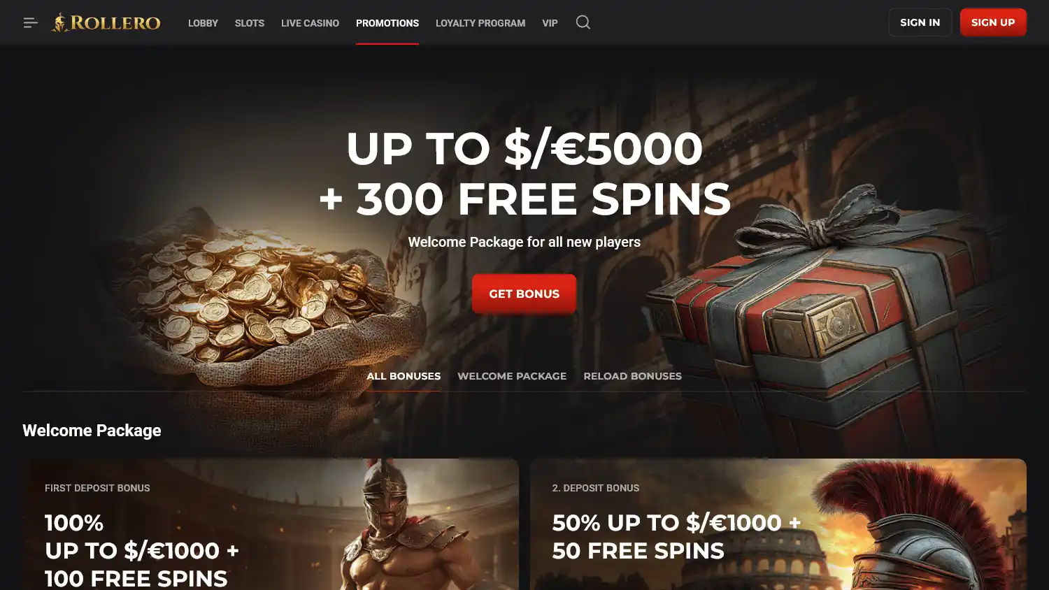 Rollero Casino screenshot 3