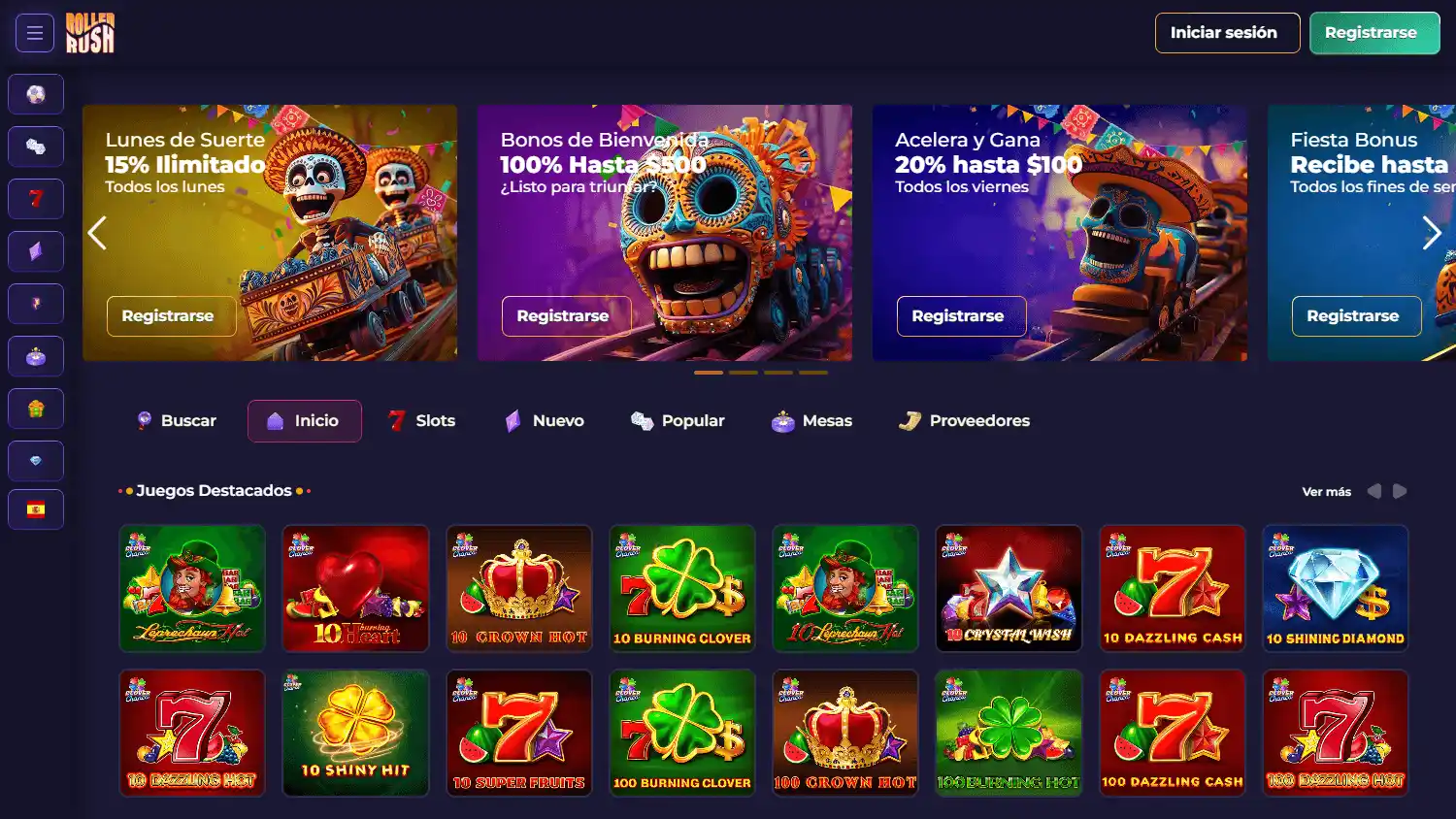 Rollerrush Casino screenshot 1