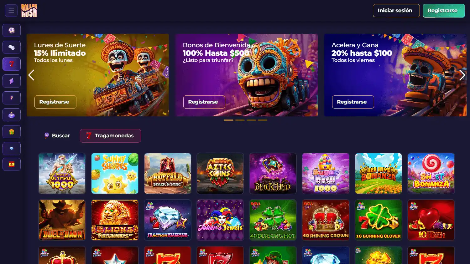 Rollerrush Casino screenshot 2